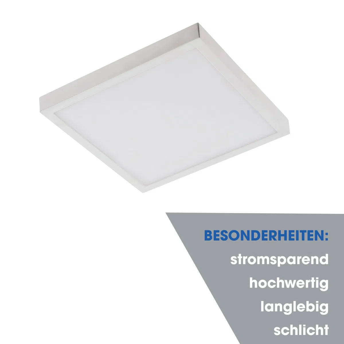 LED Aufbauleuchte Lumina Deckenlampe Flur Warmweiß Deckenleuchte für Schlafzimmer/Wohnzimmer eckig LED-Panel Kinderzimmer IP20 (Weiß, 600x600mm)
