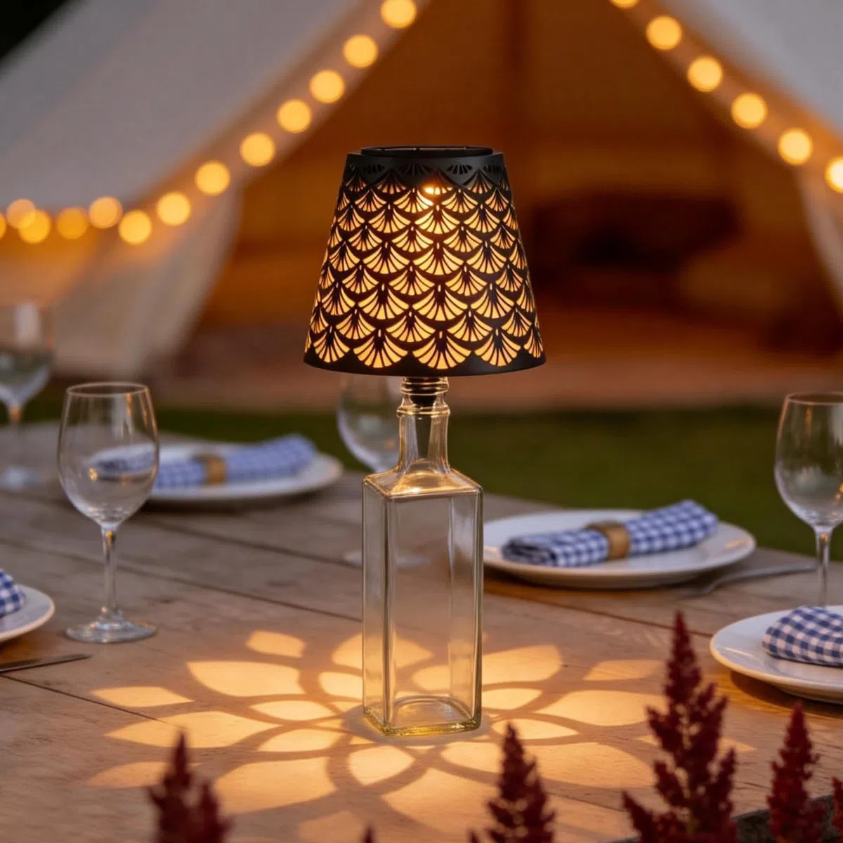 LED Flaschenlampe Aufsatz Solar – Flaschenlicht Outdoor Warmweiß LED Lampen Aufsatz für Flaschen Weinflaschenlampe Aufsatz LED Aufladbar Solar Bottle Lamp Garten Terrasse Dekor (A)