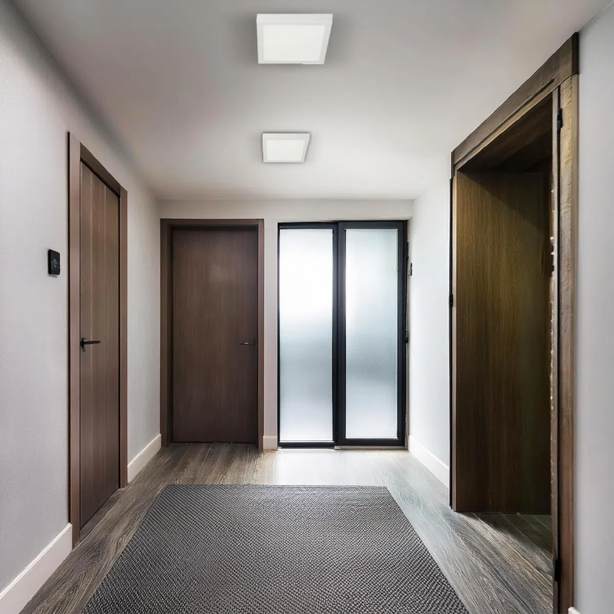LED Aufbauleuchte Lumina Deckenlampe Flur Warmweiß Deckenleuchte für Schlafzimmer/Wohnzimmer eckig LED-Panel Kinderzimmer IP20 (Weiß, 600x600mm)
