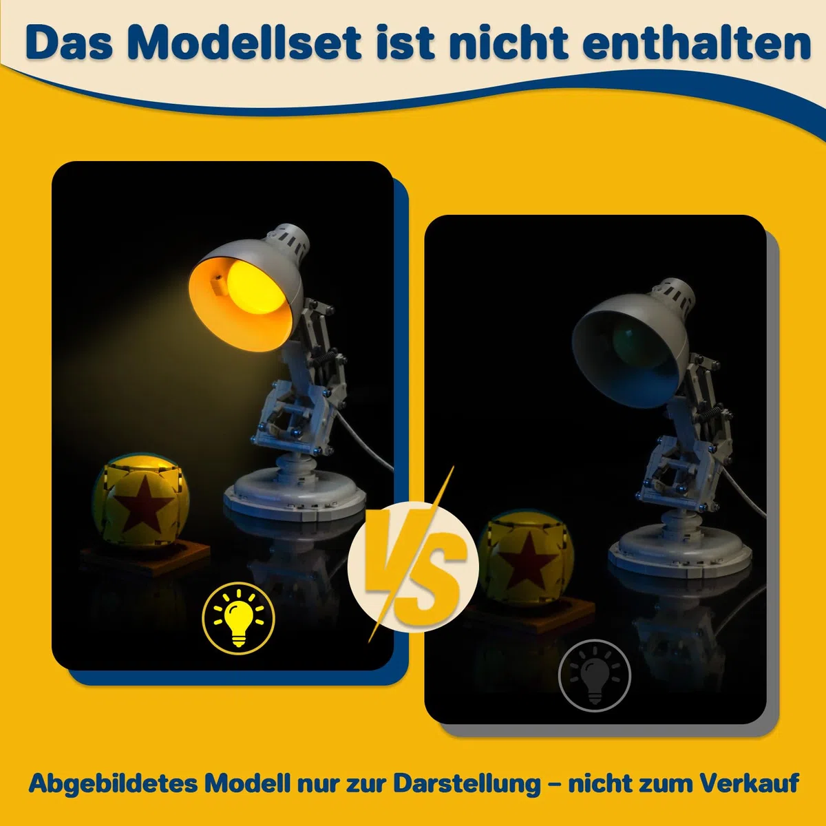 LocoLee Beleuchtungsset kompatibel zu Lego 21357 Pixar Luxo Jr (KEIN Lego-Set) Sonderanfertigung, Touchschalter, dekorative Ausführung, Beleuchtungsset