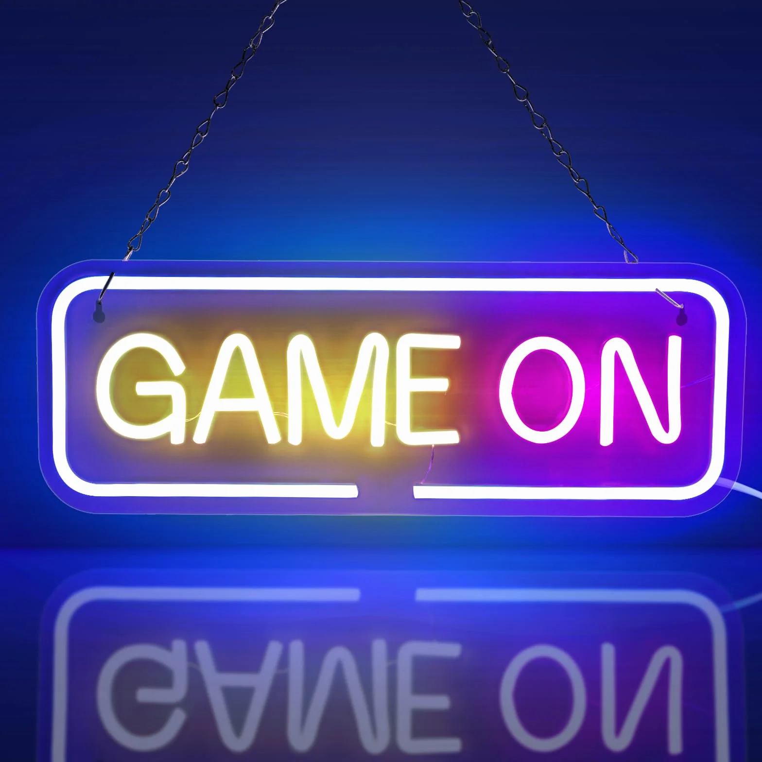 GAME ON Neon Licht,LED Neon Schild,USB Betrieben,Spiel Schriftzug Leuchtreklame,Brief Neon Light Sign für Bier Bar Resturant Game Room Wanddekoration