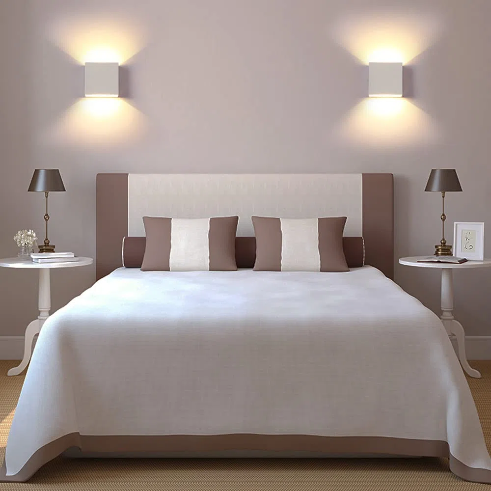 CHEVVY 2 Stück LED Wandleuchte Innen Weiße 7W Moderne LED Wandleuchte Up and Down Leuchten Aussen Aluminium Flurlampen Warmes Weiß 3000K Wandlampen