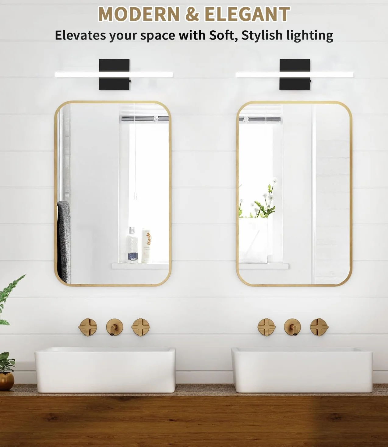 Spiegelleuchte Bad 40CM, Badezimmer Lampe 3000-6000K mit Farbtemperaturregelung, LED Badlampe Für Spiegel, Spiegellampe Mit Acrylschirm, Energiesparend & Langlebig, Wandleuchte Für Behagliche Stimmung