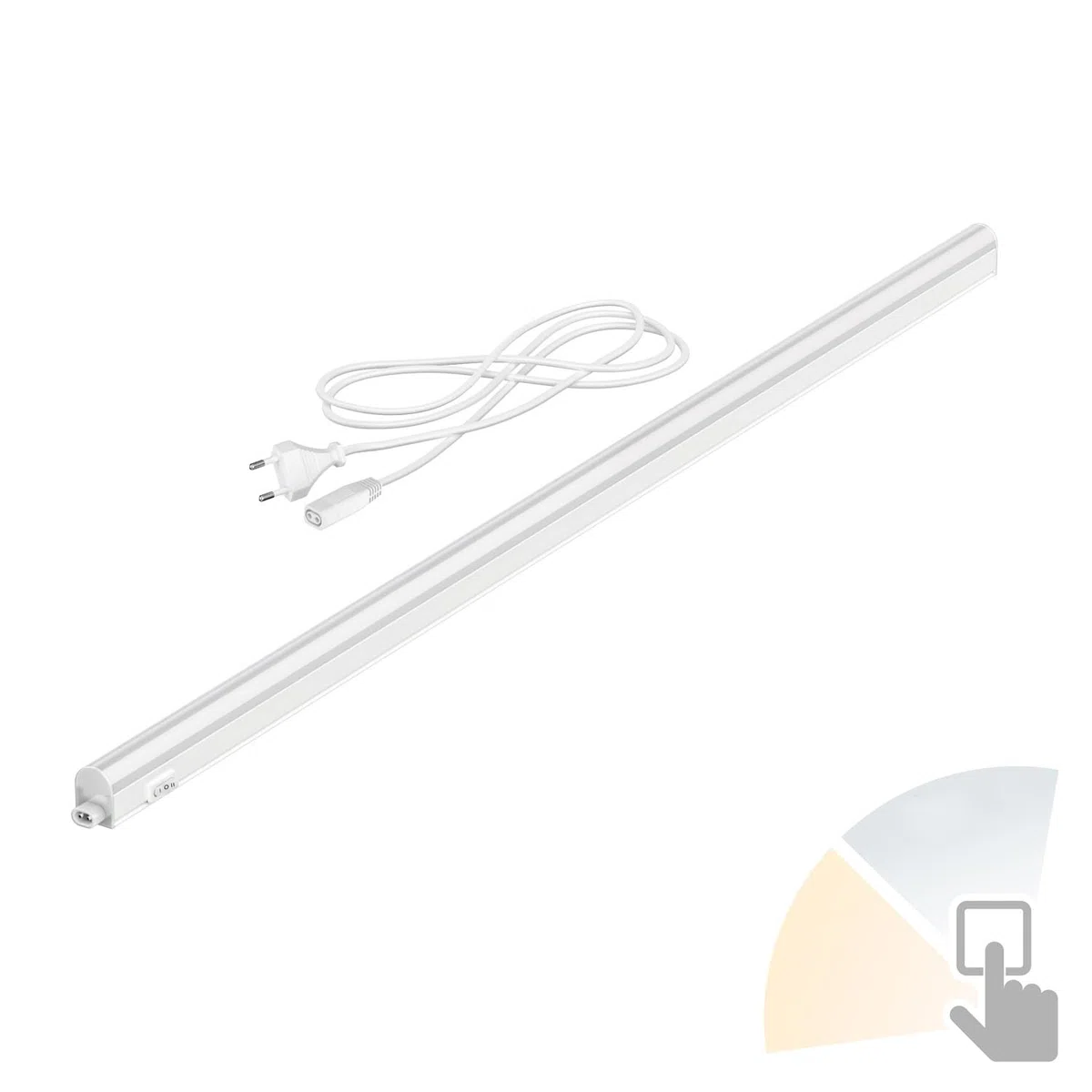 ledscom.de LED Unterbauleuchte RIGEL, Farbtemperatur einstellbar, Stecker, 87cm, 10,1 W, 1122lm, warmweiß/weiß