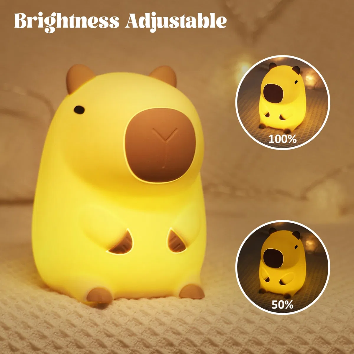 YuanDian Capybara Nachtlicht, Süßes Capybara Lampe mit Touch-Steuerung, Dimmbar und Wiederaufladbar, für Kinderzimmer, Nachttischlampe für Frauen, Teenager, Mädchen, Babies