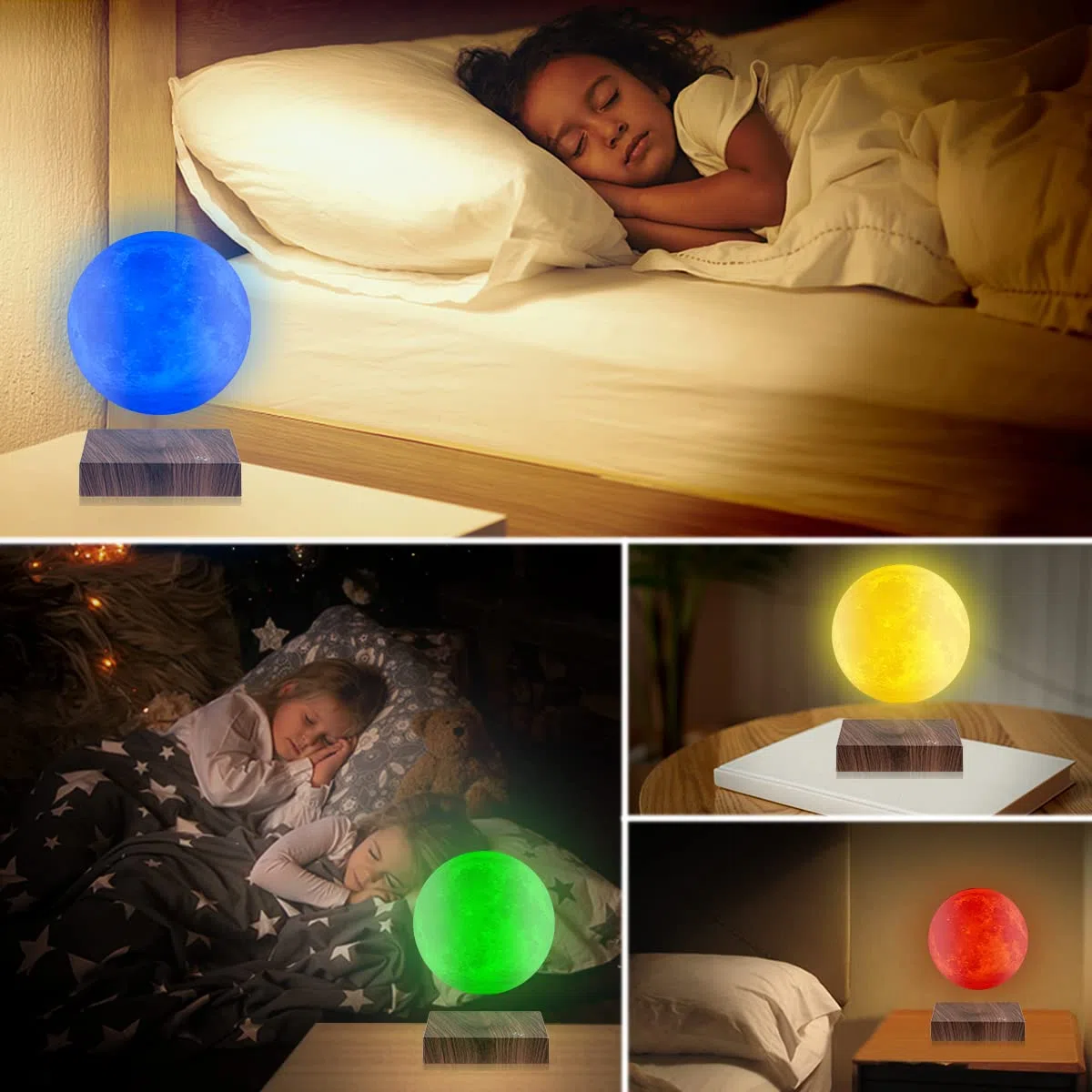 16 Farben Magnetische Levitation Mond Lampe, 3D Druck Mond Tischlampe Personalisierte Nachttisch Nachtlicht Kreative Neujahr Weihnachtsgeschenk