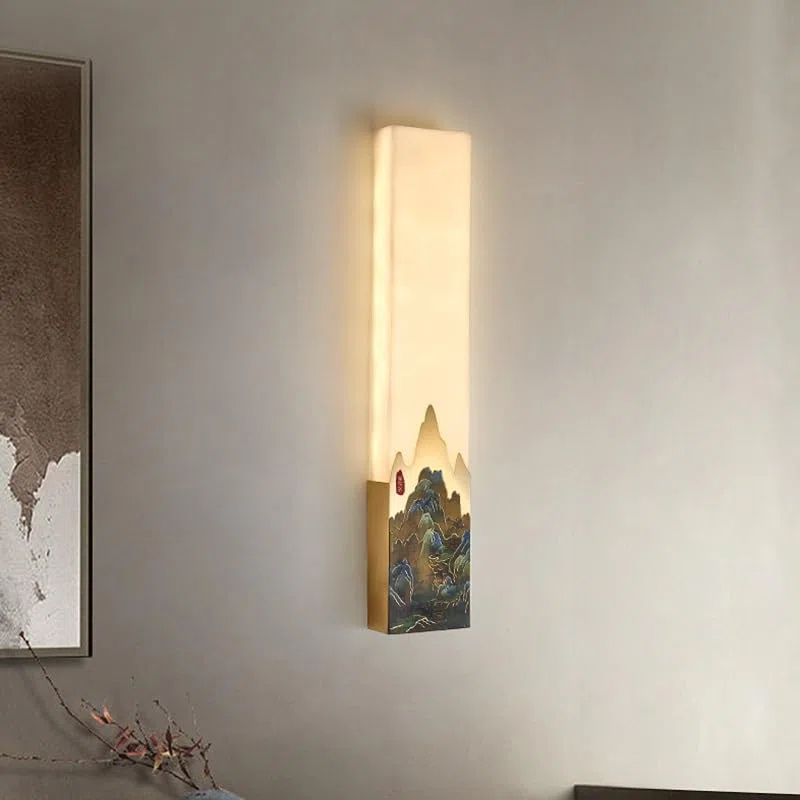 Außenbeleuchtung Wandleuchten im chinesischen Stil drinnen und draußen, Zen Wohnzimmer Hintergrund Wandleuchten für Schlafzimmer, Nachttischlampen für Treppe im Flur Verandabeleuchtung im Freien(B)