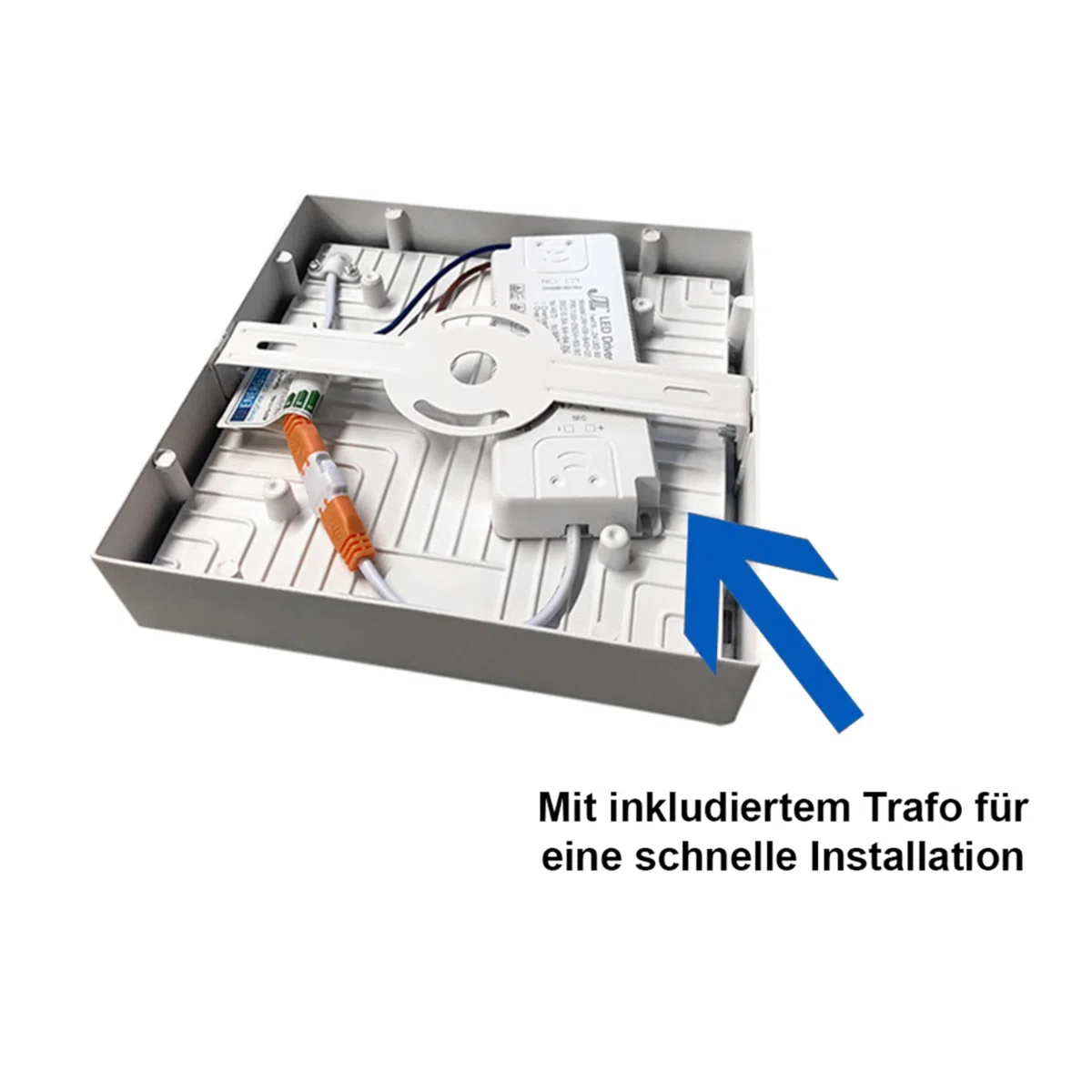 LED Aufbauleuchte Lumina Deckenlampe Flur Warmweiß Deckenleuchte für Schlafzimmer/Wohnzimmer eckig LED-Panel Kinderzimmer IP20 (Weiß, 600x600mm)