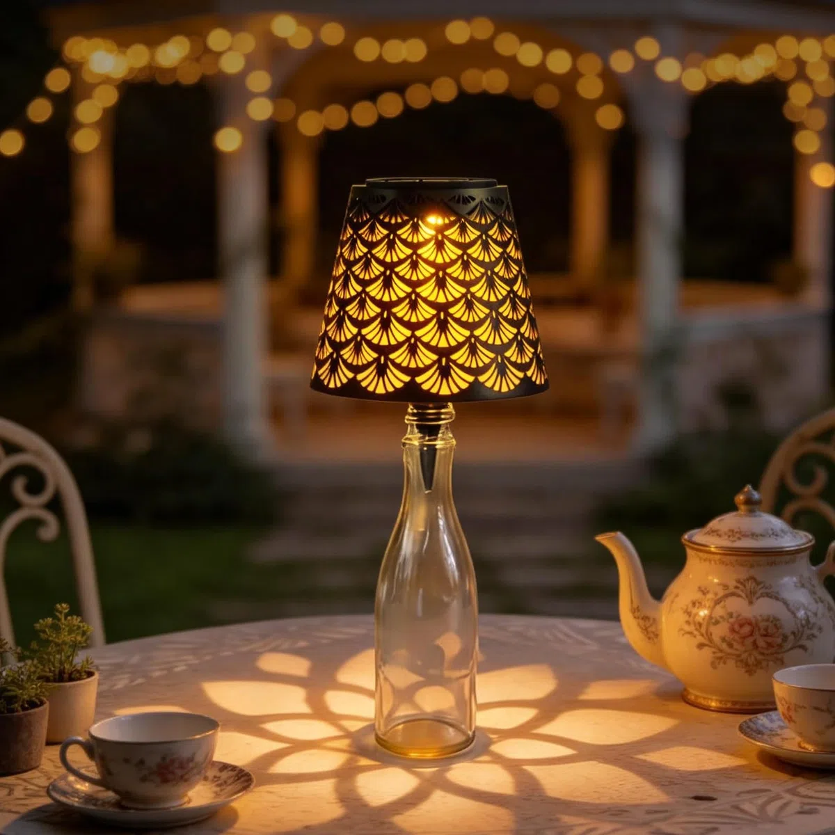 LED Flaschenlampe Aufsatz Solar – Flaschenlicht Outdoor Warmweiß LED Lampen Aufsatz für Flaschen Weinflaschenlampe Aufsatz LED Aufladbar Solar Bottle Lamp Garten Terrasse Dekor (A)