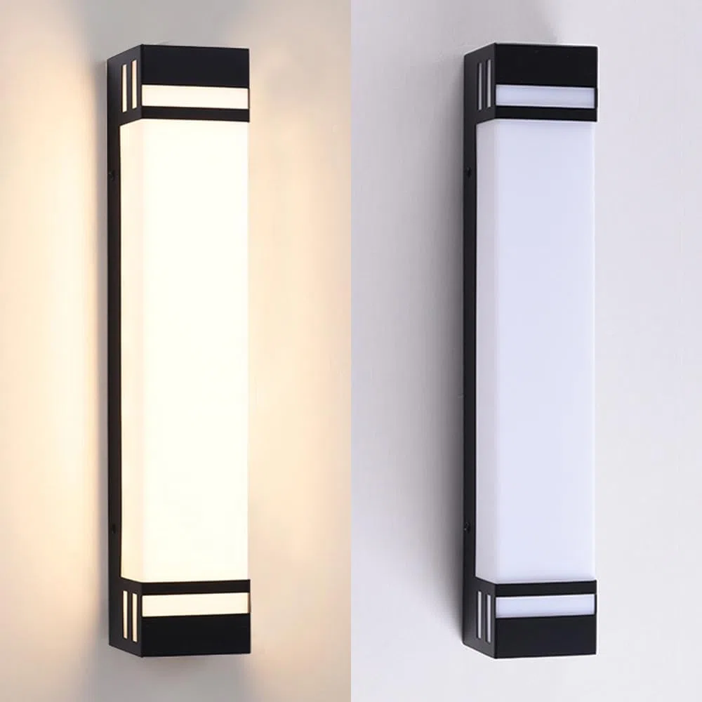 Quadratische Außenwandleuchte aus weißem Acryl, moderne LED-Veranda-Beleuchtung, IP65 wasserdichte Außenleuchte, Veranda-Beleuchtung für den Außenbereich mit Edelstahlleuchten
