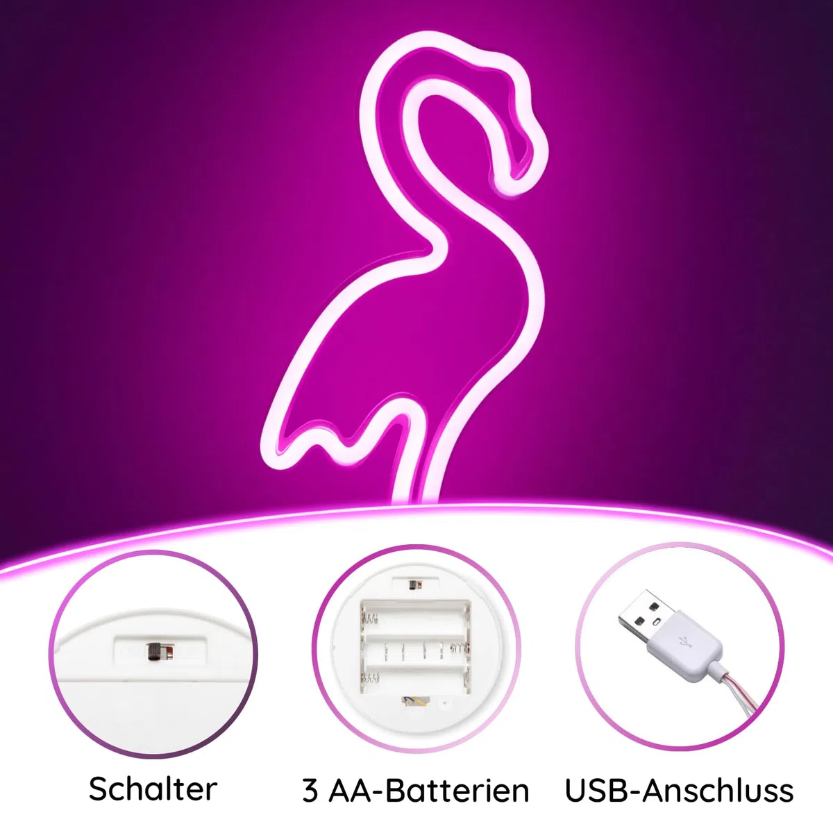 2er-Pack Kaktus und Flamingo - LED Lampe Neon Schild Wand Deko Gaming Zimmer, Neon Sign Kinder Gamer, Neon Schilder Light Room, Neonlicht Led Zimmerdeko, Bar. USB oder batteriebetrieben