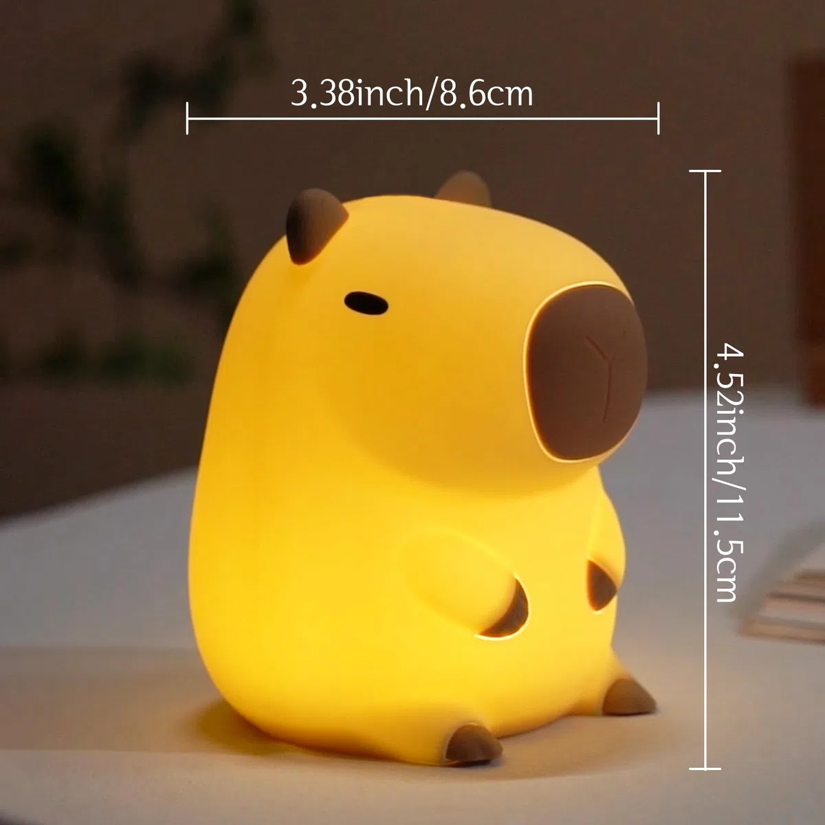 YuanDian Capybara Nachtlicht, Süßes Capybara Lampe mit Touch-Steuerung, Dimmbar und Wiederaufladbar, für Kinderzimmer, Nachttischlampe für Frauen, Teenager, Mädchen, Babies