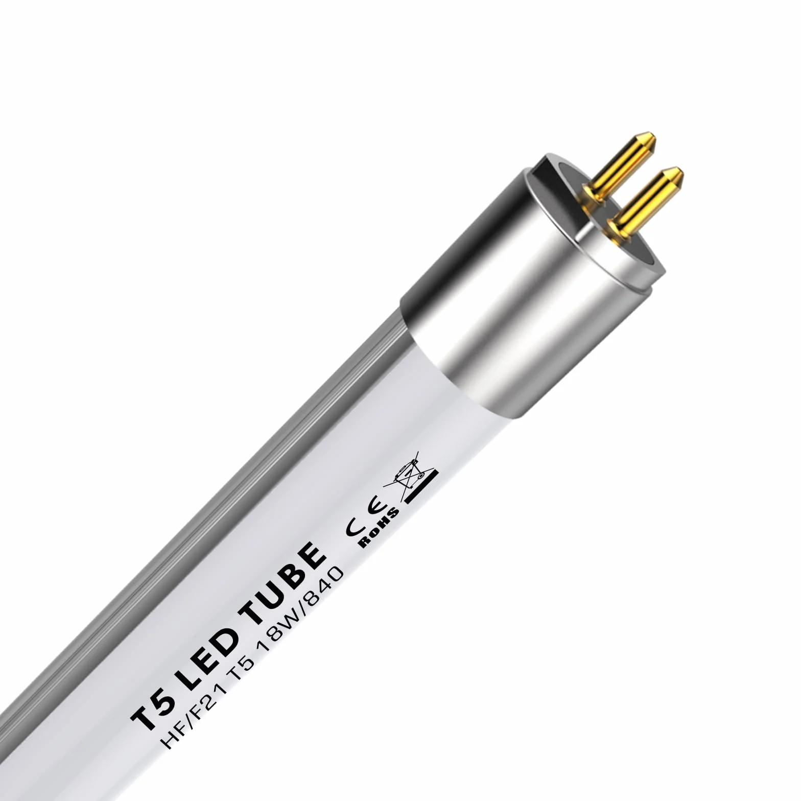 IHYCTV LED Röhre T5, 849mm, F21T5, 18W, 2050lm, 4000K, 840, kühl weiß, LED röhre für evg, 140 Grad, Blendfrei, ersatz für 39W leuchtstoffröhre mit G5 Sockel, 1 Stück