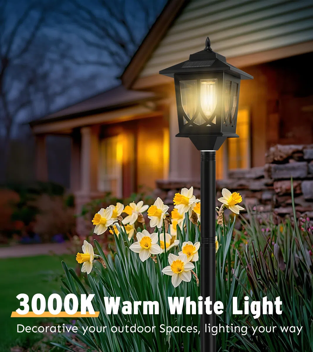 Solar-Lampenpfosten, 160 cm, 2 Stück, Solar-Lichtpfosten für den Außenbereich, wasserdicht, Außenlampen für Terrasse, Hinterhof, Veranda, Dekoration, warmweiß, austauschbare Glühbirne