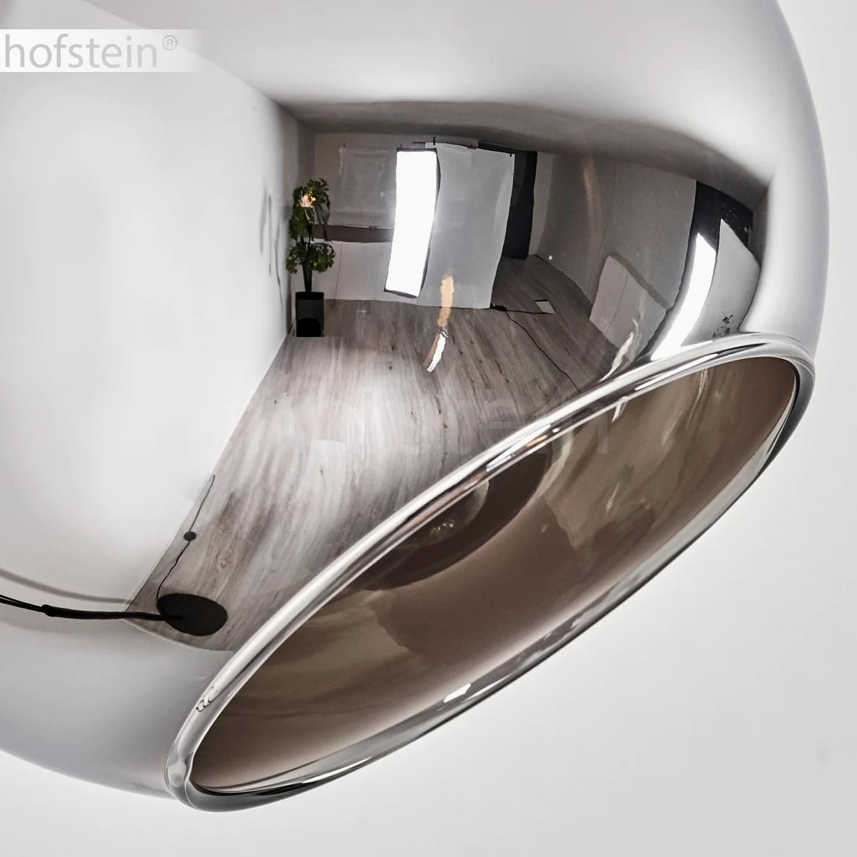 Stehleuchte Koyoto, Stehlampe aus Metall/Glas in Schwarz/Chromfarben, Leuchte im modernen Retro/Vintage-Design mit Schirmen aus Glas (Ø 15 cm) u. Fußschalter, Höhe 210 cm, 3 x E14, ohne Leuchtmittel