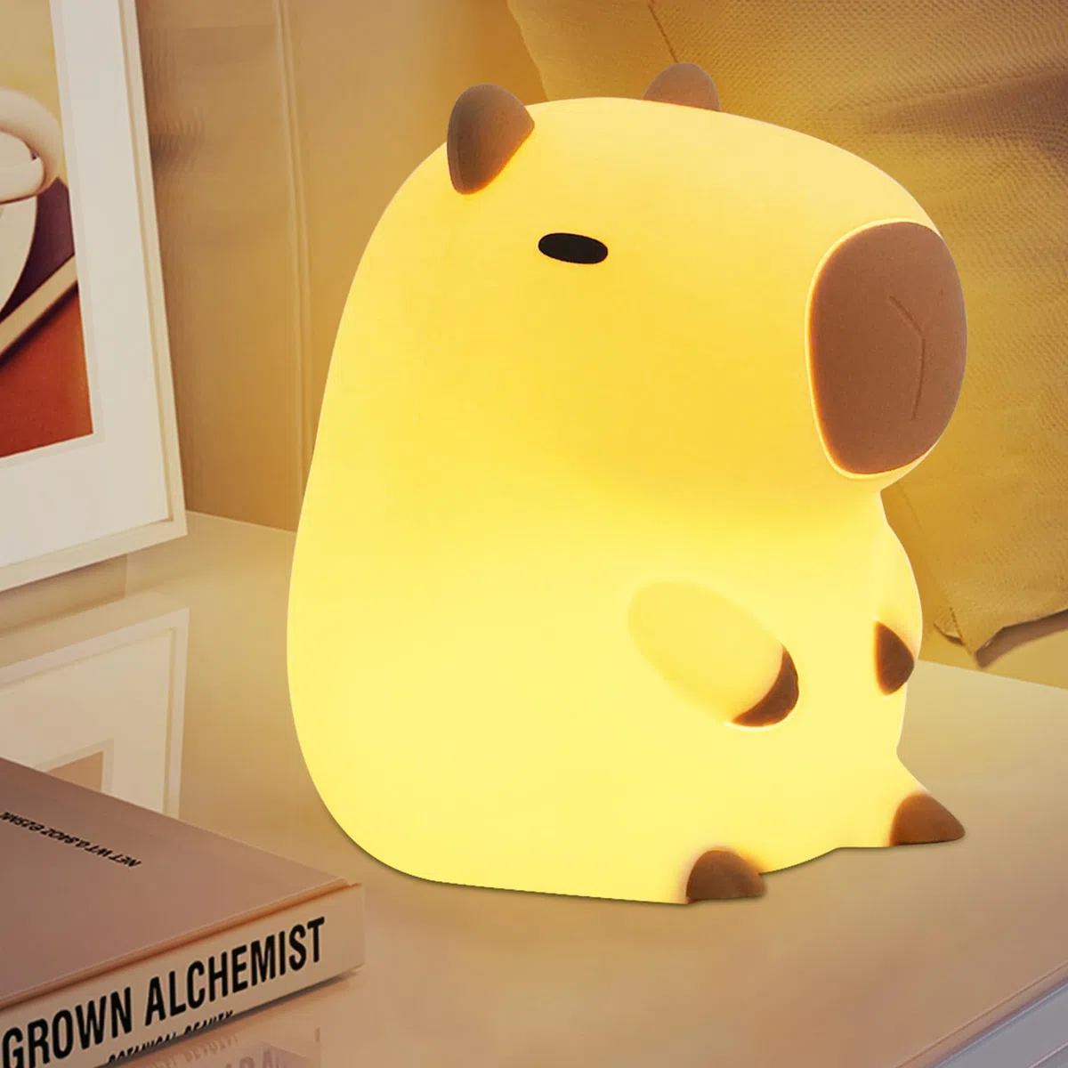 YuanDian Capybara Nachtlicht, Süßes Capybara Lampe mit Touch-Steuerung, Dimmbar und Wiederaufladbar, für Kinderzimmer, Nachttischlampe für Frauen, Teenager, Mädchen, Babies