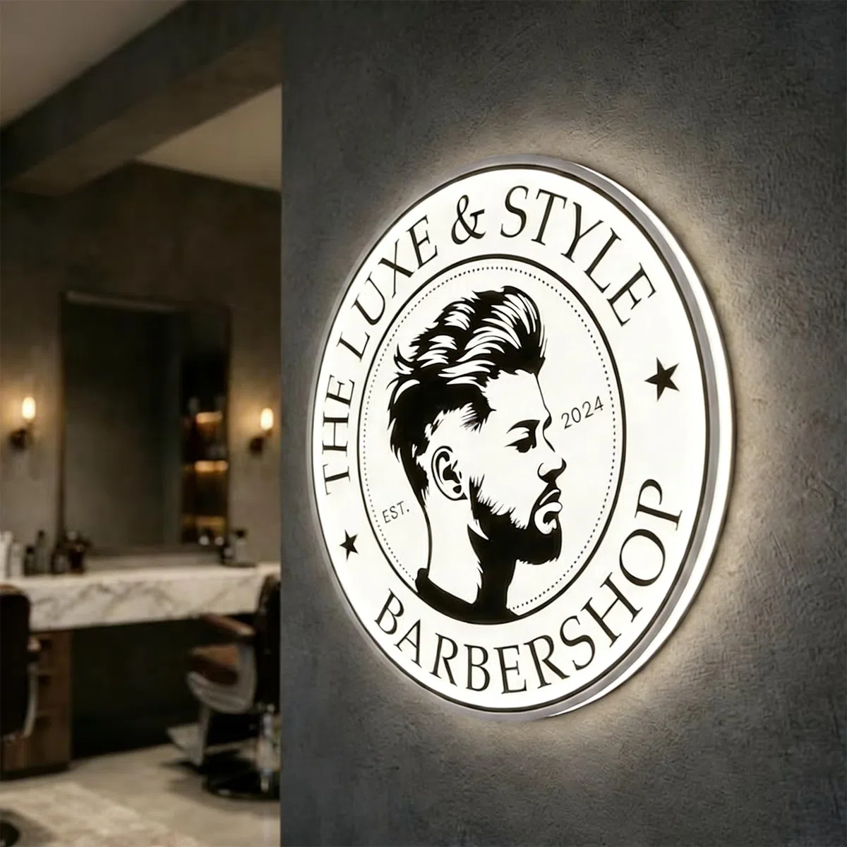 Individuelles LED Logo Schild, Ultradünne Acryl Leuchtbox, Personalisiertes Firmenschild mit Hintergrundbeleuchtung für Geschäft, Salon, Restaurant, Büro – Wandmontage