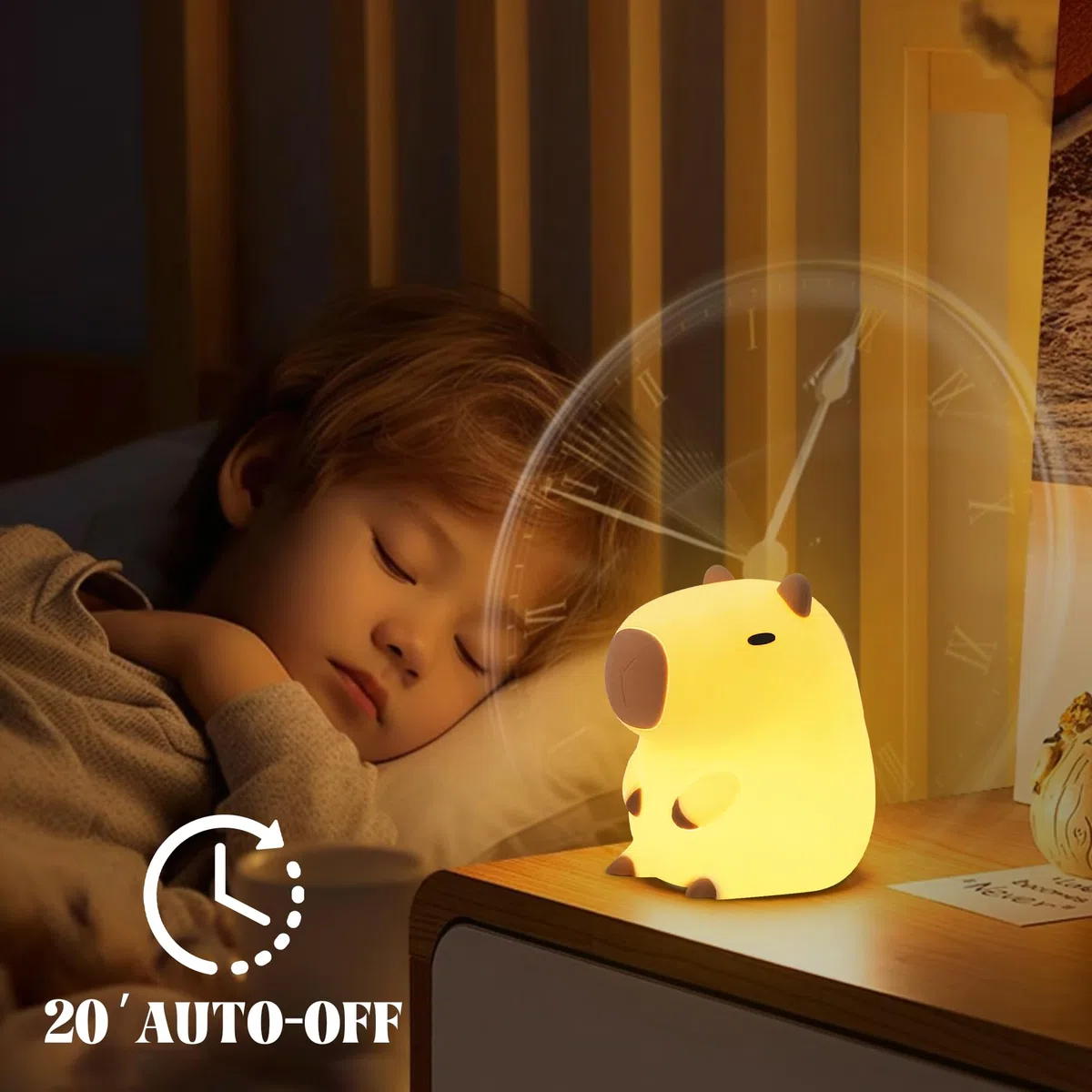 YuanDian Capybara Nachtlicht, Süßes Capybara Lampe mit Touch-Steuerung, Dimmbar und Wiederaufladbar, für Kinderzimmer, Nachttischlampe für Frauen, Teenager, Mädchen, Babies