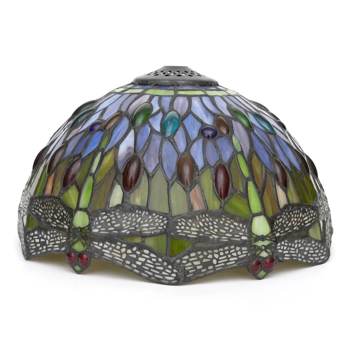 Lampenschirm im Tiffany-Stil, 30,5 cm, Buntglas-Lampenschirm, Ersatzperlen, Libellen-Deckenleuchtenschirm for Tischlampen, Pendelleuchte, Stehlampe, handgefertigt, Vintage, Heimdeko