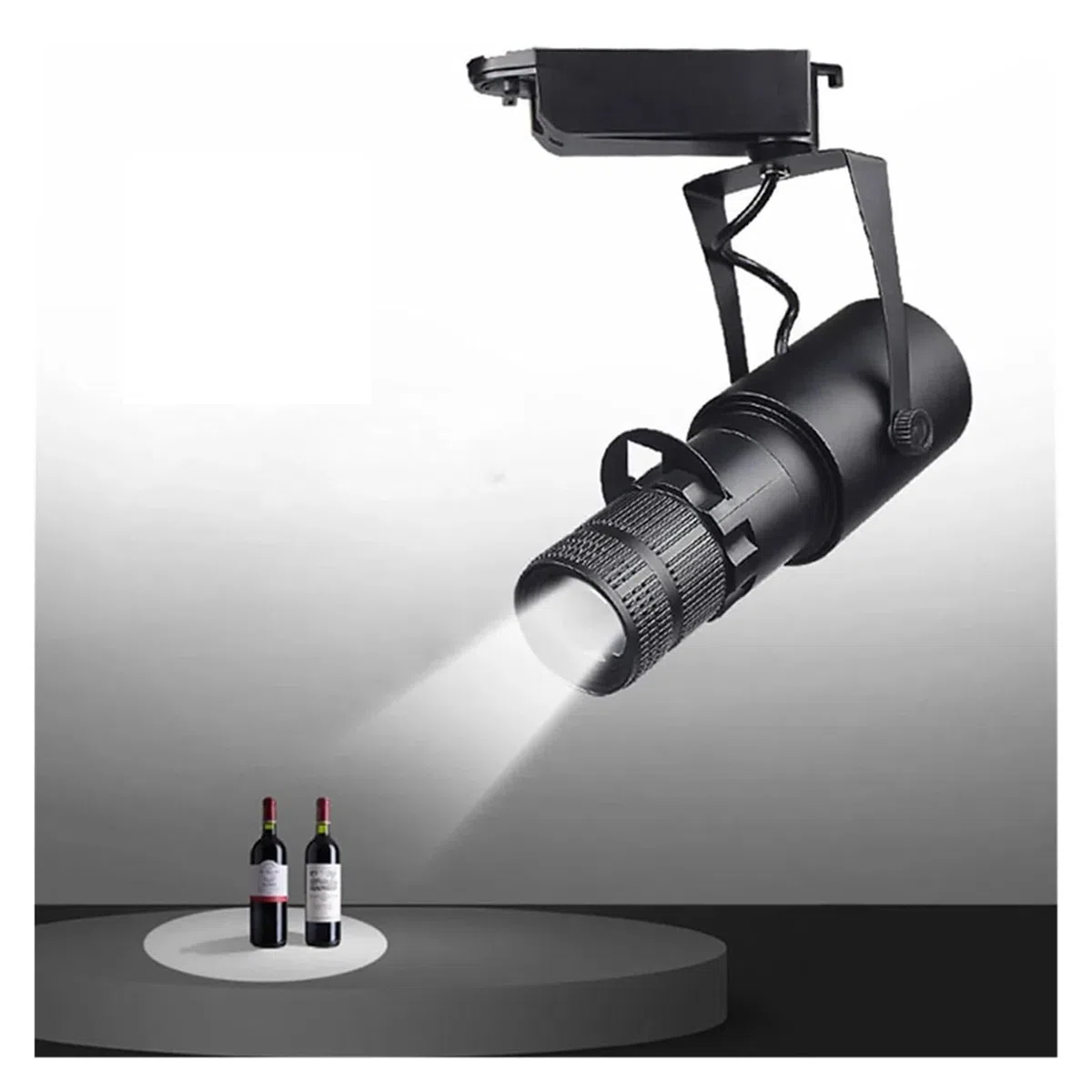Bühnenscheinwerfer, Zoom-Scheinwerfer for Theaterbühnen, LED-Logo-Projektor-Schienenlichter, industrielle Gobo-Lichter for Firmenrestaurants, Ladenhochzeiten(White track 30W,4000K Cold)