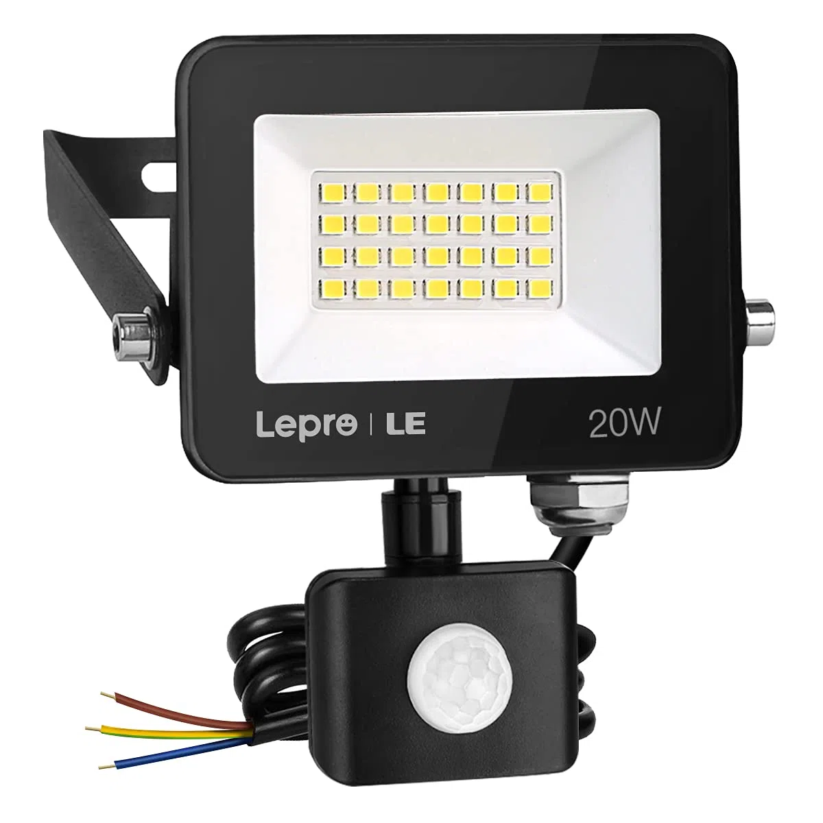 Lepro 20W LED Strahler mit Bewegungsmelder Außen, 2000LM Außenstrahler 5000K Kaltweiß Superhell Scheinwerfer, IP65 Wasserdicht Fluter, Ideale Aussenleuchte für Garten, Innenhöfe, Garage, Haus, Hotel