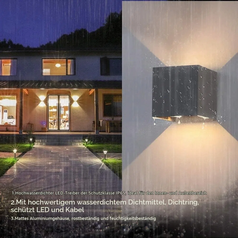 K-Bright 8PCS Außenlampe Auf und ab Einstellbarer Lichtstrahl, Dunkelgrau