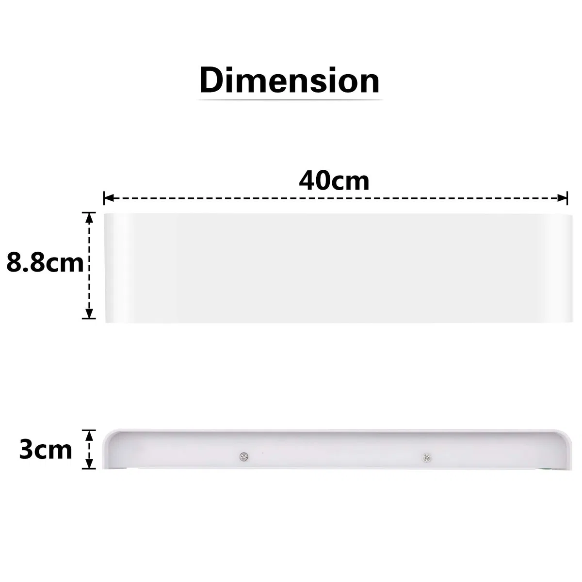 Lightess 18W 40CM wandlampe innen led wandleuchte Weiß Flurlampe | Up Down IP44 3000K 1800LM Warmweiß flickerfrei, Alu AC85-266V, für Wohnzimmer Schlafzimmer Flur Treppenhaus