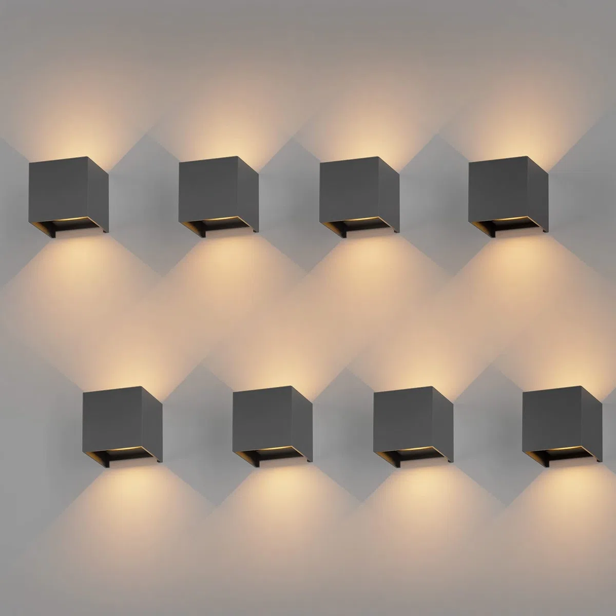 K-Bright 8PCS Außenlampe Auf und ab Einstellbarer Lichtstrahl, Dunkelgrau