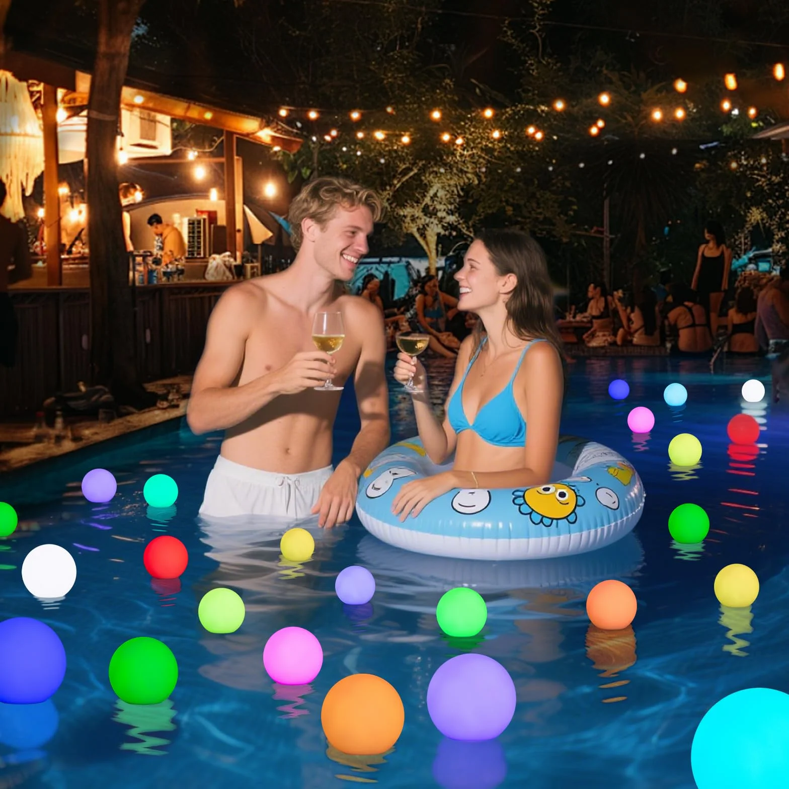 Schwimmende Poolbeleuchtung,4 Stück Teichbeleuchtung, Pool Lichter Schwimmend Unterwasser mit Fernbedienung,16 RGB Farbwechsel Wasserdichte LED Lichter für Pool, Garten, Teich, Party