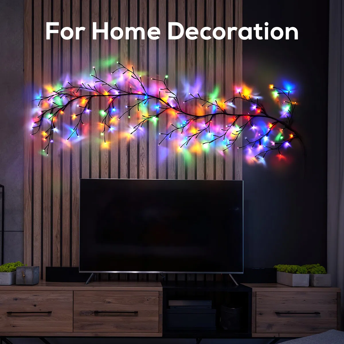 YCoisini Verzauberte Weidenrebenlichter für Heimdekoration, 160 LEDs, sprachaktiviertes Licht (Kaffee)