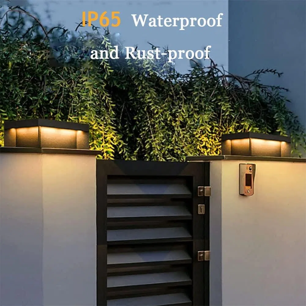 Pfostenleuchten Außenbereich Quadratische moderne Pfostenleuchte for draußen 3000K LED Zaun Deck Säule Cap Lampe IP65 Wasserdicht Patio Pole Pillar Laterne for Landschaft Garten flache Oberfläche(30*1