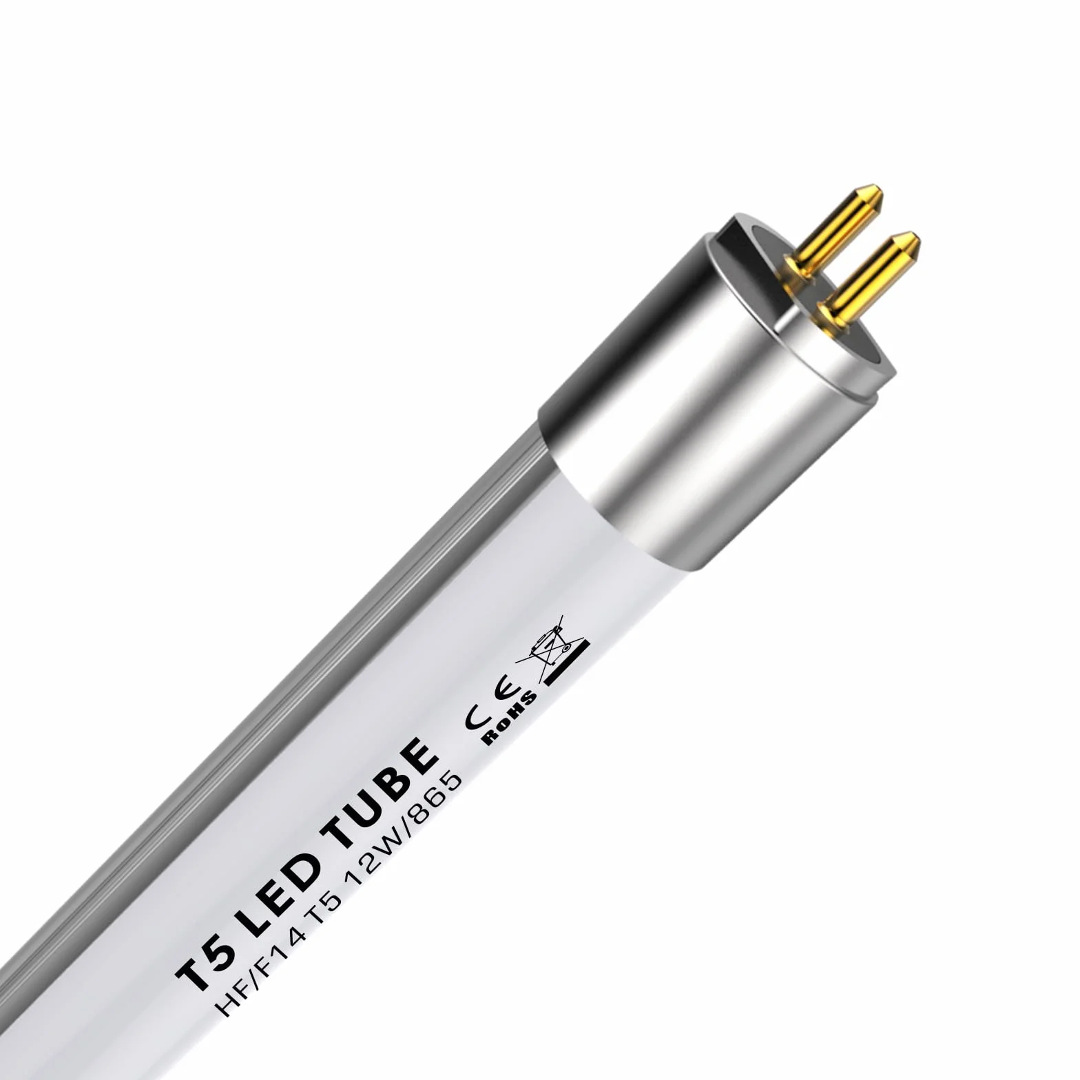 IHYCTV EVG LED Röhre T5 549mm, Tageslichtweiß, 6500K, F14T5, 12W, 1550lm, 140 Grad, Blendfrei, ersatz für leuchtstoffröhre mit G5 Sockel, 1 Stück