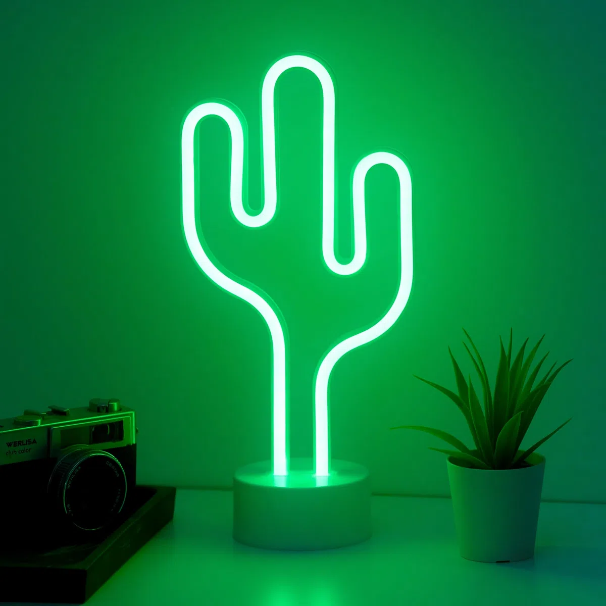 2er-Pack Kaktus und Flamingo - LED Lampe Neon Schild Wand Deko Gaming Zimmer, Neon Sign Kinder Gamer, Neon Schilder Light Room, Neonlicht Led Zimmerdeko, Bar. USB oder batteriebetrieben