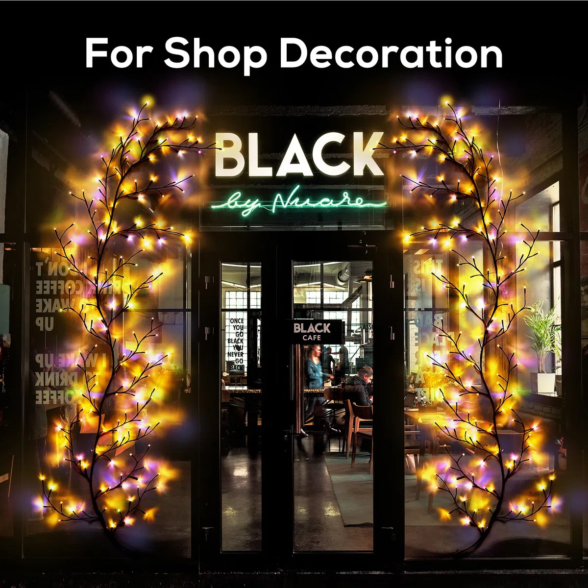 YCoisini Verzauberte Weidenrebenlichter für Heimdekoration, 160 LEDs, sprachaktiviertes Licht (Kaffee)