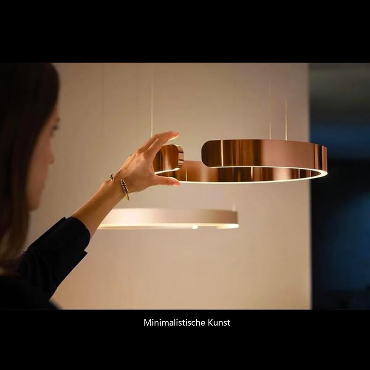 LED Pendelleuchte Modern Esstisch Hängelampe Round Ring Esszimmer Hängeleuchte Stufenlose Dimmung Wohnzimmer Kronleuchter Edelstahl Schirm Kreativ Lampe Restaurant Büro Deckenbeleuchtung(40+60+80cm)