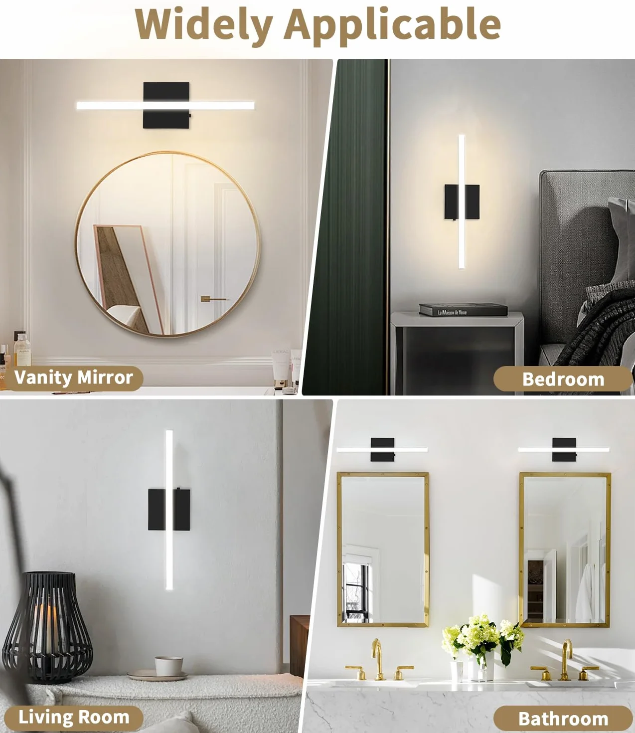 Spiegelleuchte Bad 40CM, Badezimmer Lampe 3000-6000K mit Farbtemperaturregelung, LED Badlampe Für Spiegel, Spiegellampe Mit Acrylschirm, Energiesparend & Langlebig, Wandleuchte Für Behagliche Stimmung