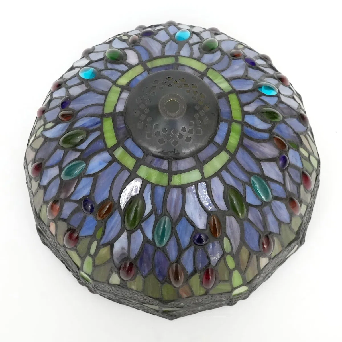 Lampenschirm im Tiffany-Stil, 30,5 cm, Buntglas-Lampenschirm, Ersatzperlen, Libellen-Deckenleuchtenschirm for Tischlampen, Pendelleuchte, Stehlampe, handgefertigt, Vintage, Heimdeko