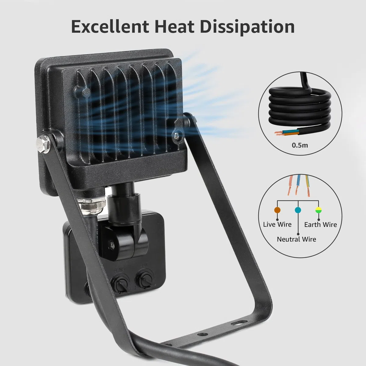 Lepro 20W LED Strahler mit Bewegungsmelder Außen, 2000LM Außenstrahler 5000K Kaltweiß Superhell Scheinwerfer, IP65 Wasserdicht Fluter, Ideale Aussenleuchte für Garten, Innenhöfe, Garage, Haus, Hotel
