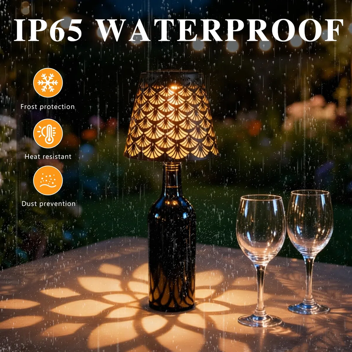 LED Flaschenlampe Aufsatz Solar – Flaschenlicht Outdoor Warmweiß LED Lampen Aufsatz für Flaschen Weinflaschenlampe Aufsatz LED Aufladbar Solar Bottle Lamp Garten Terrasse Dekor (A)