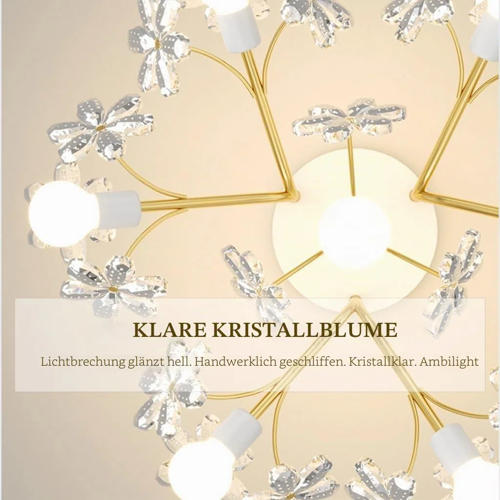 Deckenleuchte E27 Mittelalterliche dekorative Deckenlampe Kristall Löwenzahn Kreativer Kronleuchter Gold Eisen Lampenkörper Kücheninsellampe Geeignet für Schlafzimmer Wohnzimmer Hotelbar