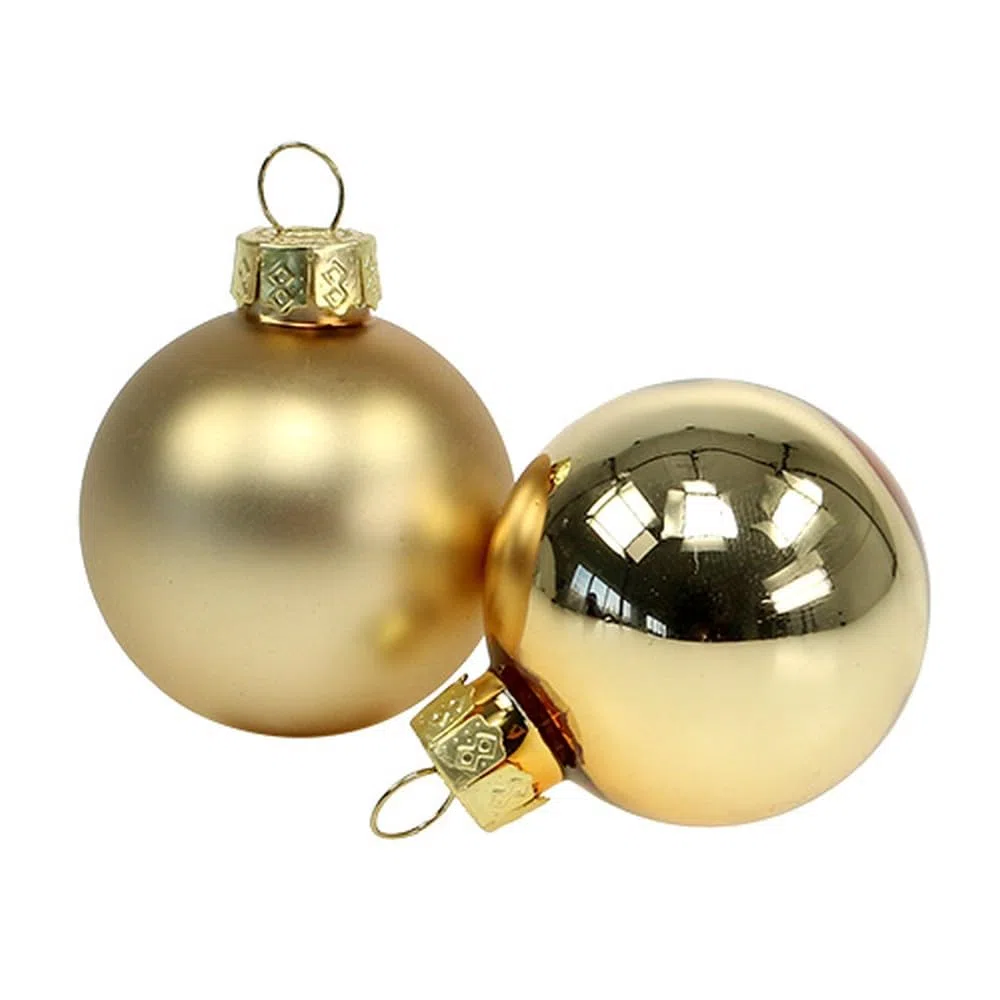 Weihnachtskugeln 4cm Gold Glas glänzend/matt 24er Pack Christbaumschmuck Deko