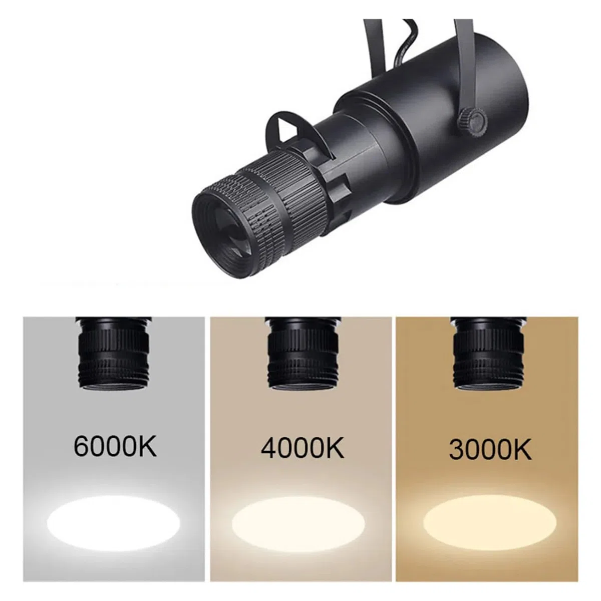 Bühnenscheinwerfer, Zoom-Scheinwerfer for Theaterbühnen, LED-Logo-Projektor-Schienenlichter, industrielle Gobo-Lichter for Firmenrestaurants, Ladenhochzeiten(White track 30W,4000K Cold)