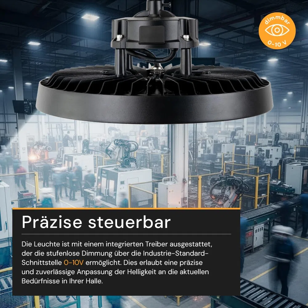 4 Stück LED Hallenstrahler 200W 34000lm, 5000K Neutralweiß